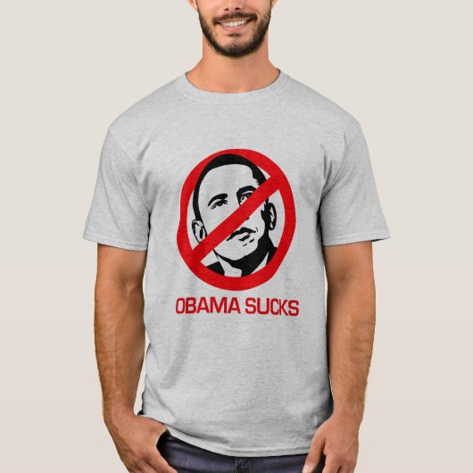 T-shirt Anti-Obama - Obama sucks (Devant)