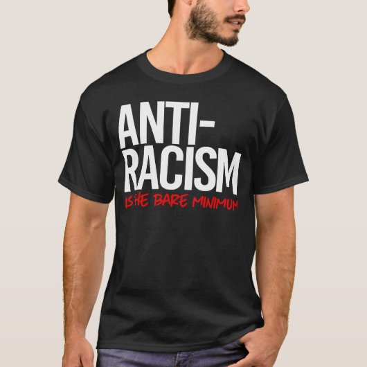 T-shirt Anti-Racisme est le bâton rectangulaire minimum (Devant)