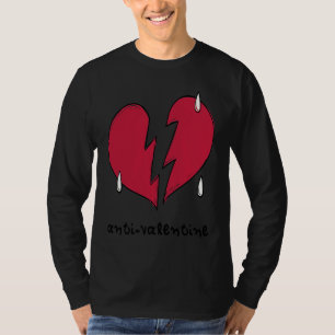 T-shirt Anti Saint-Valentin Cœur Brisé Pleureur