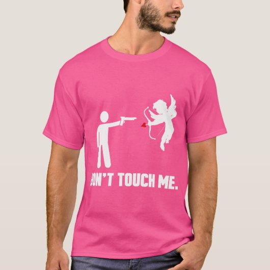 T-shirt Anti Saint Valentin Drôle Ne Me Touche Pas (Devant)
