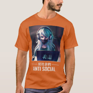 T-shirt Anti Social Aesthetic Japanese Techwear Anime 
