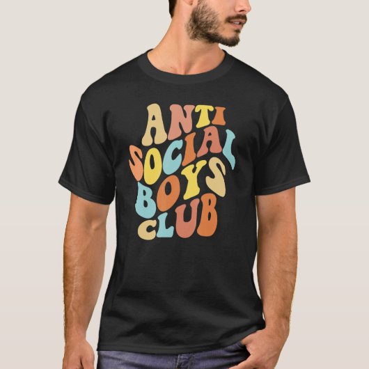 T-shirt Anti Social Boys Club Funny Introvert Anti-Social (Devant)