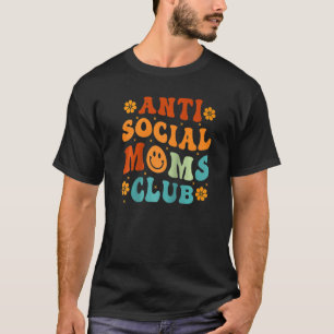 T-shirt Anti Social Moms Club - Retro Funny Maman Vie Moth