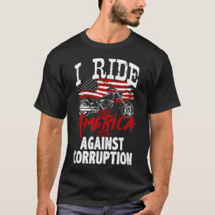 T-shirt Anti Trump Biker Résiste Contre La Corruption Mani