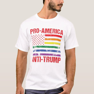 T-shirt Anti Trump LGBT Pride US Flag Pro Libéral américai