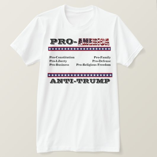 T-shirt anti-TRUMP PRO-AMÉRIQUE (Design devant)