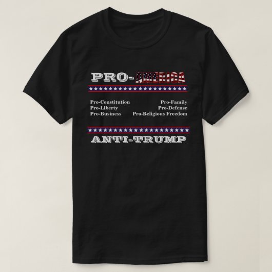 T-shirt anti-TRUMP PRO-AMÉRIQUE (Design devant)