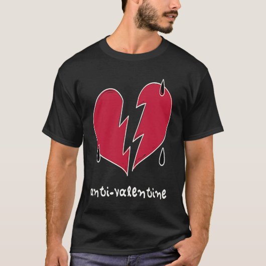 T-shirt Anti Valentine Broken Weeping Heart H  1 (Devant)