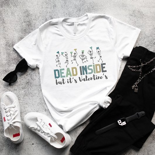 T-shirt Anti Valentine's Day Drôle Skeletons dansant Humou