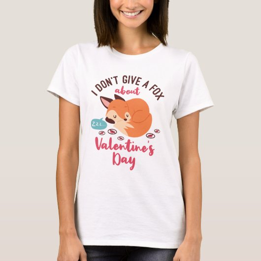 T-shirt Anti Valentine's Day Fox drôle single (Devant)
