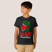 T-shirt Anti Valentines Day Single Heart Breaker T Rex Di  (Devant entier)