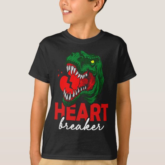 T-shirt Anti Valentines Day Single Heart Breaker T Rex Di  (Devant)