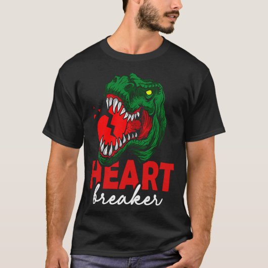 T-shirt Anti Valentines Day Single Heart Breaker T Rex Di  (Devant)