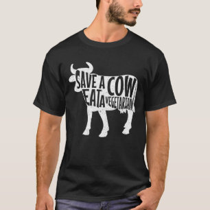 T-shirt Anti végan mangeur de viande Sauver une vache Mang