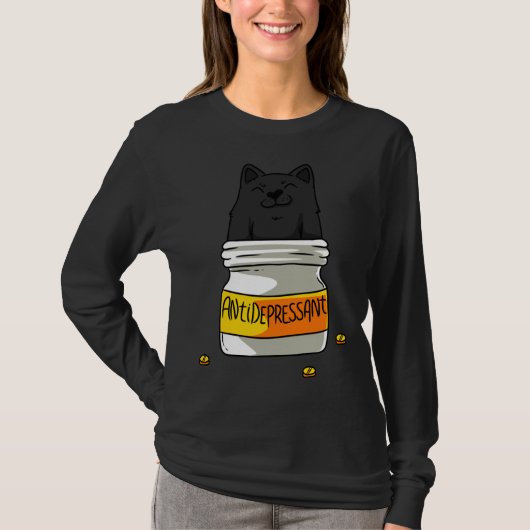 T-shirt Antidepressant Cats Kitty Lover Animal Kitten Owne (Devant)