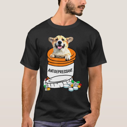 T-shirt Antidépresseur de Corgi anti dépresseurs mignon ch (Devant)