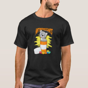 T-shirt Antidépresseurs Chats Gris Rayures Naturelles Moti