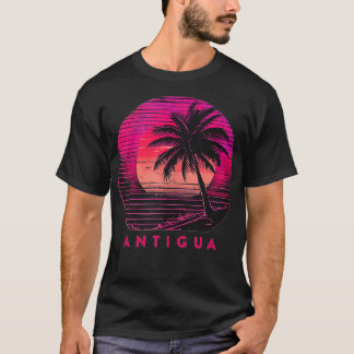 T-shirt Antigua Barbuda Beach Palm Trees été coucher de so