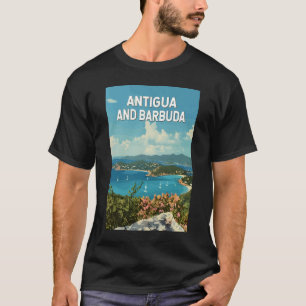 T-shirt Antigua-et-Barbuda Illustration Voyage Art Retro
