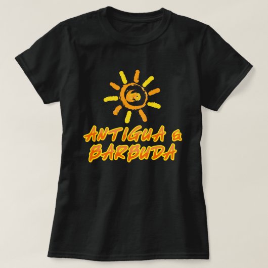 T-shirt Antigua et Barbuda jaune et orange (Design devant)