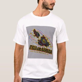 T-shirt Antigua-et-Barbuda Topographique Dynamique Caraïbe