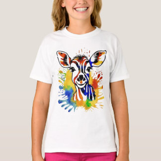 T-shirt Antilope colorée drôle à l'aquarelle
