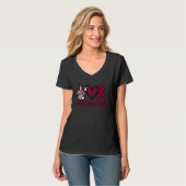 T-shirt Antiphospholipid Syndrome Burgundy Ribbon Peace Lo (Devant entier)
