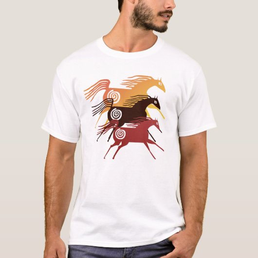 T-shirt antique de trois chevaux (Devant)