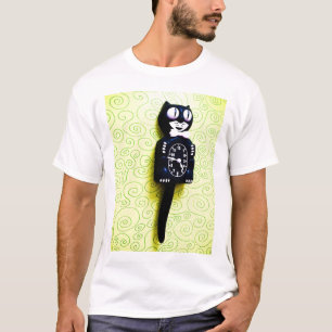 T-shirt antique d'horloge de chat de kit