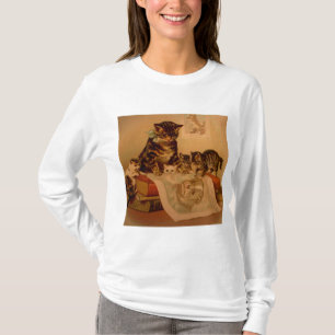 T-shirt Antique Kittens & Books Kitty School