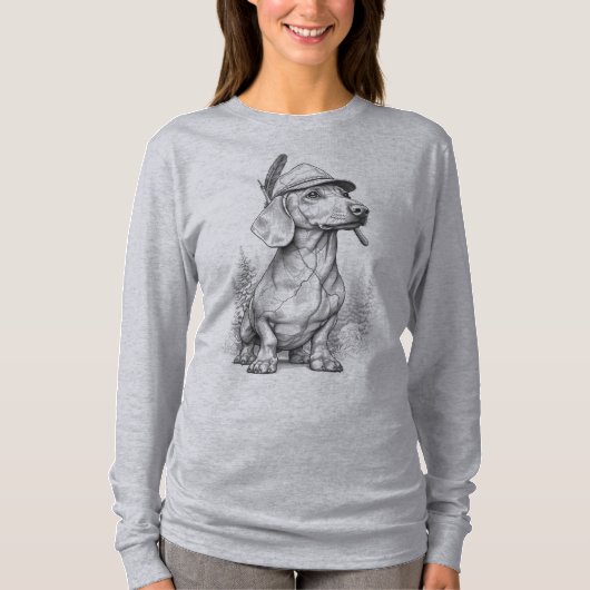 T-shirt Antique Marble Dachshund (Devant)