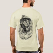 T-shirt Antique Marble Fireman Rottweiler (Dos)