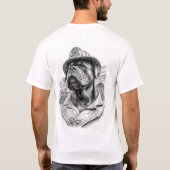 T-shirt Antique Marble Fireman Rottweiler (Dos)