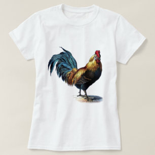 T-shirt Antique Pour Imprimer Le Cockerel Au Rooster Vinta