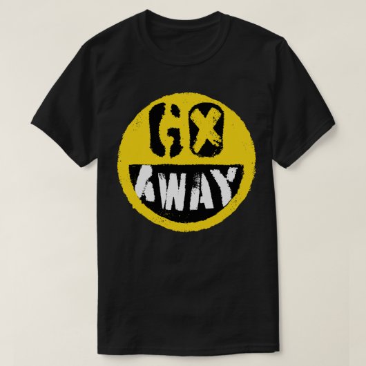 T-shirt Antisocial Go Away Emoji Design Amusant Un Happy F (Design devant)