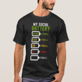 T-shirt Antisocial Introverti Introvert Loner Batterie bas (Devant)