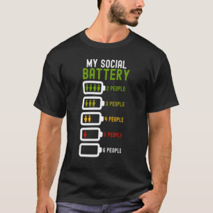 T-shirt Antisocial Introverti Introvert Loner Batterie bas