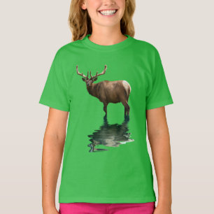 T-shirt Antlered Wapiti Elk Wildlife Supporter Art