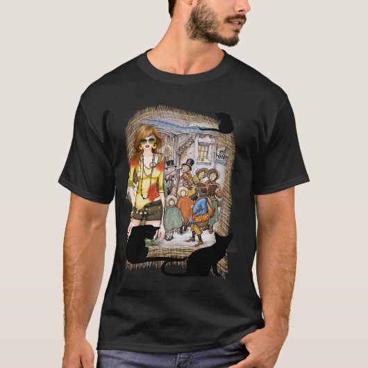T-shirt Anton Pieck - Chanteurs de carol Robe (Devant)