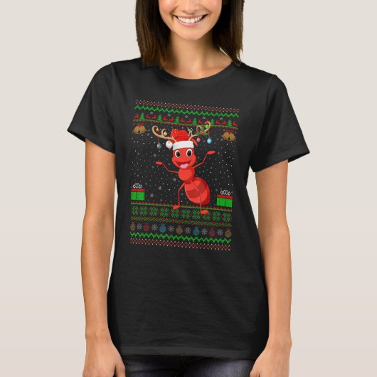 T-shirt Ants Santa Hat Correspondances de fourmis moches N (Devant)