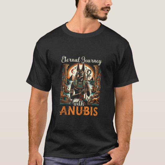 T-shirt Anubis Mythologie égyptienne Diété Pyramide Ancien (Devant)