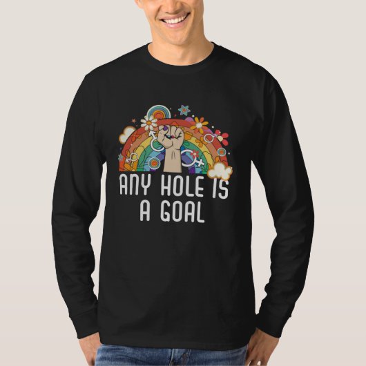 T-shirt Any Hole Is A Goal Bisexual Rainbow Pride Bisexual (Devant)