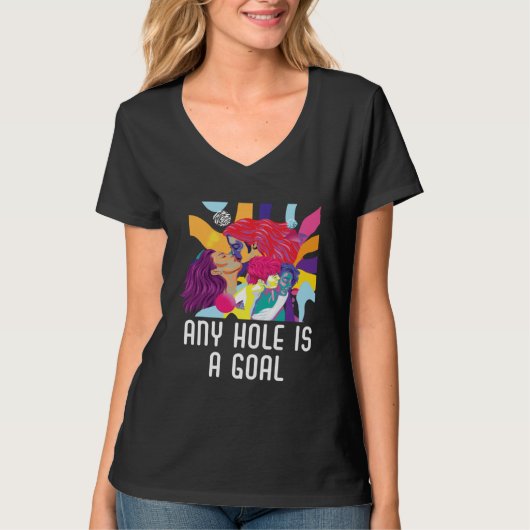 T-shirt Any Hole Is A Goal Bisexual Rainbow Pride Bisexual (Devant)