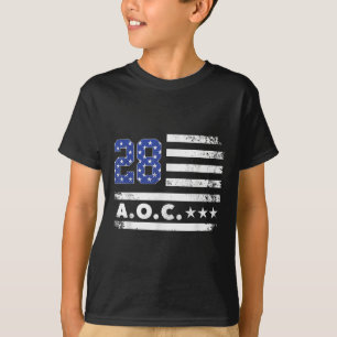 T-shirt Aoc 2028 A.o.c. 2028 Pour Président American Flag