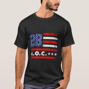 T-shirt Aoc 2028 A.o.c. 2028 Pour Président American Flag