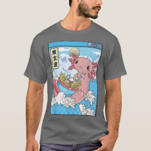 T-shirt Aolotl Eating Ramen Japan Waves Anime Kawaii Vapor