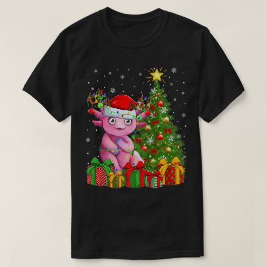 T-shirt Aolotl Éclairage Xmas Arbre Santa Hat Aolotl Chris (Design devant)