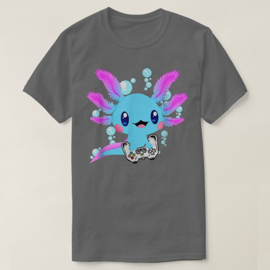 T-shirt Aolotl Fish Playing Video Games Lizard (Design devant)