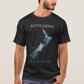 T-SHIRT AOTEAROA NEW ZEALAND KIWI CARTE (Devant)