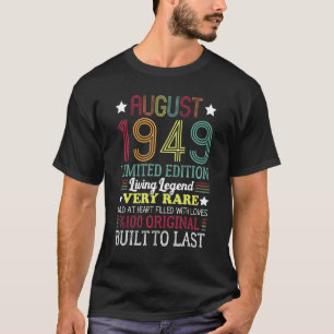 T-shirt Août 1949 1949 73 Ans 73e Anniversaire 1er